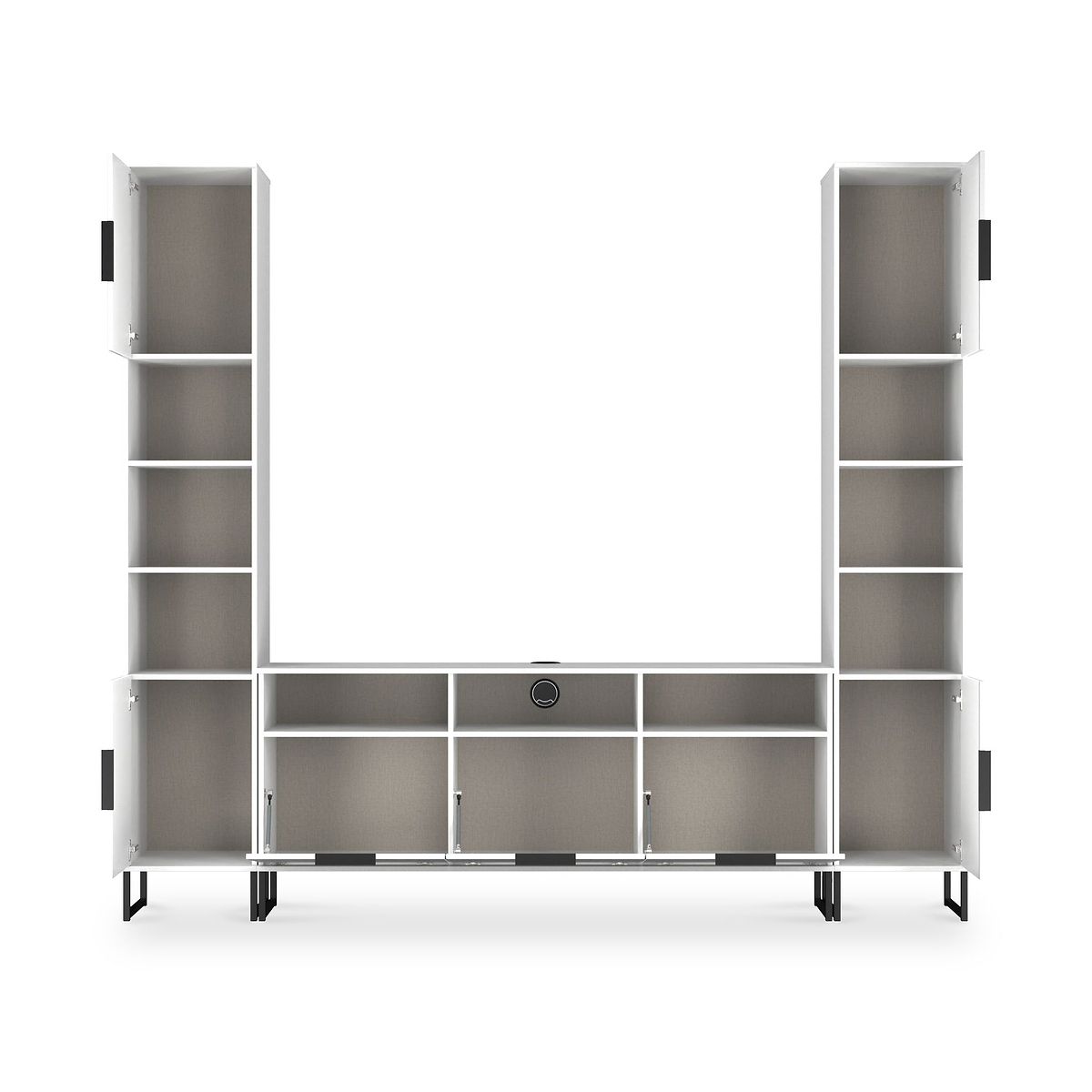Ashbourne Multi Media Wall Unit White Matt from Roseland Furniture