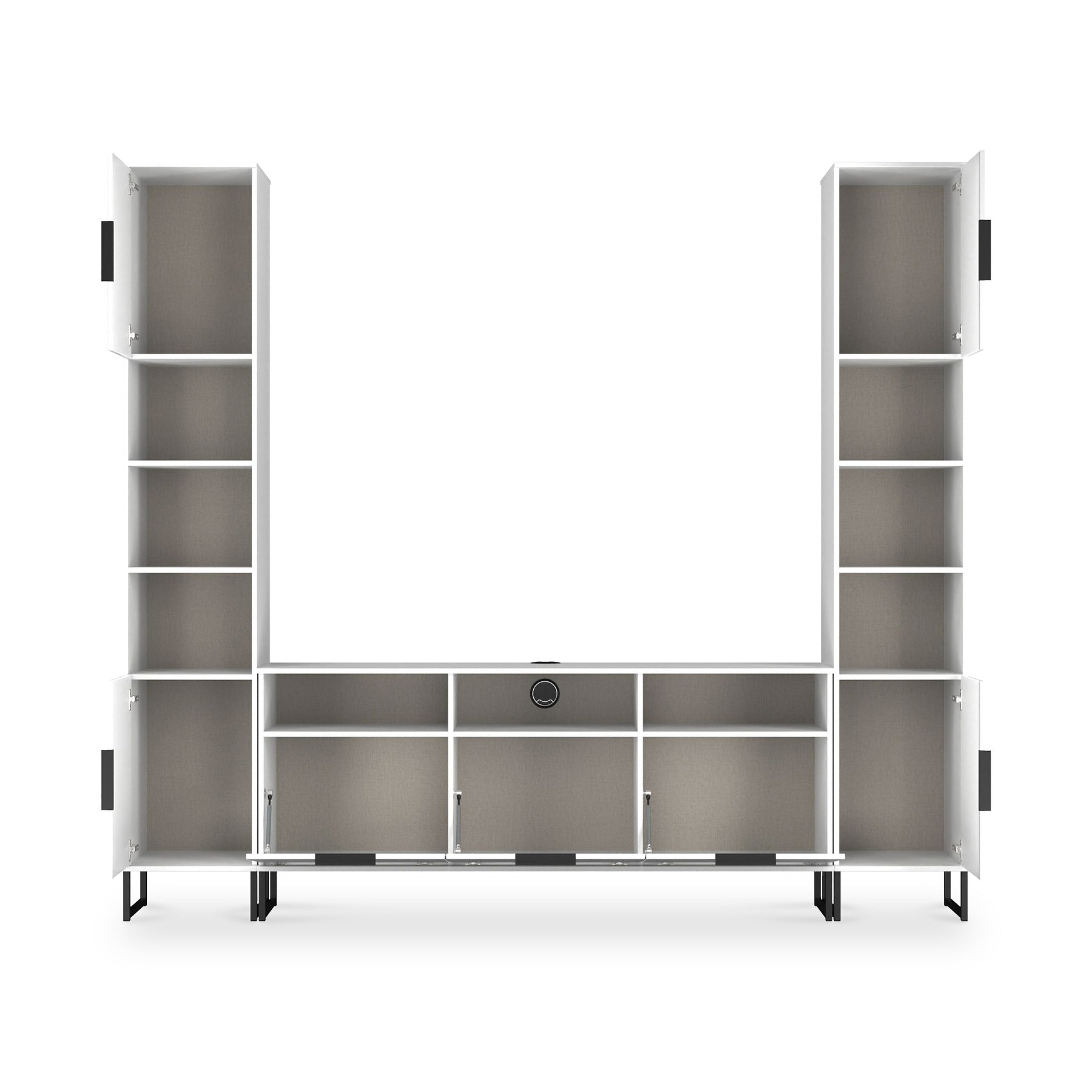 Ashbourne Multi Media Wall Unit White Matt from Roseland Furniture