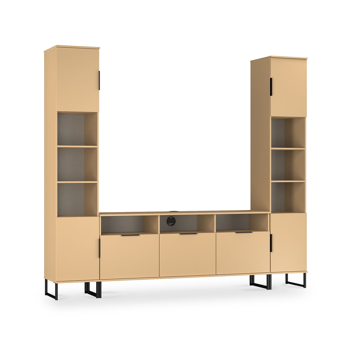 Ashbourne Multi Media Wall Unit Yellow Matt from Roseland Furniture