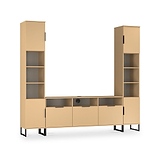Ashbourne Multi Media Wall Unit Yellow Matt from Roseland Furniture