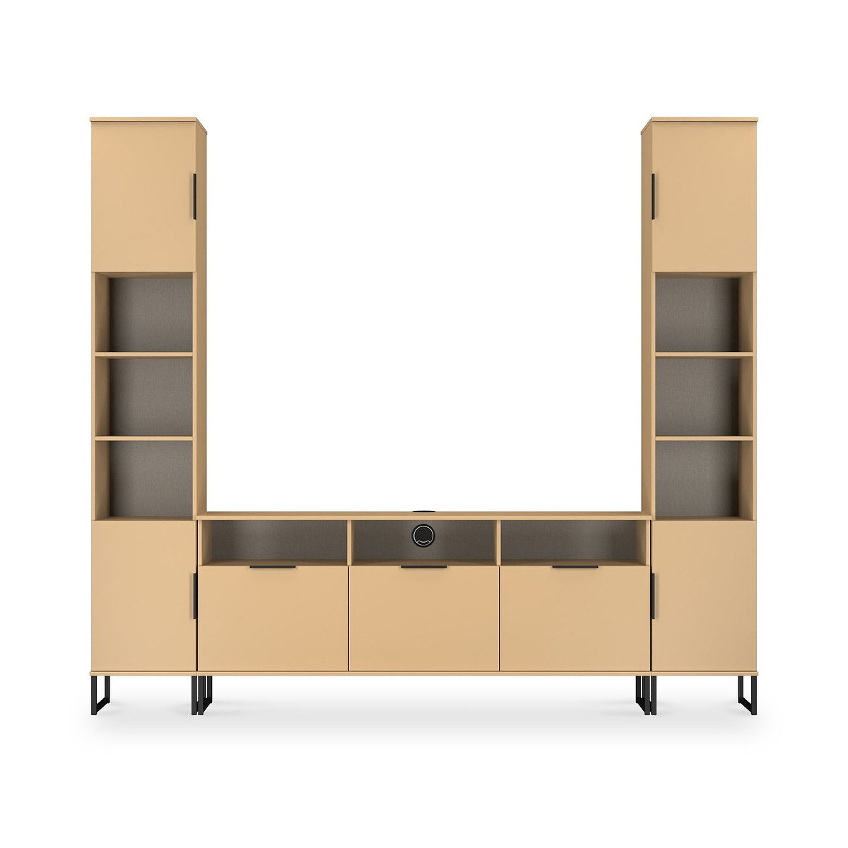 Ashbourne Multi Media Wall Unit Yellow Matt from Roseland Furniture