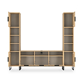 Ashbourne Multi Media Wall Unit Yellow Matt from Roseland Furniture