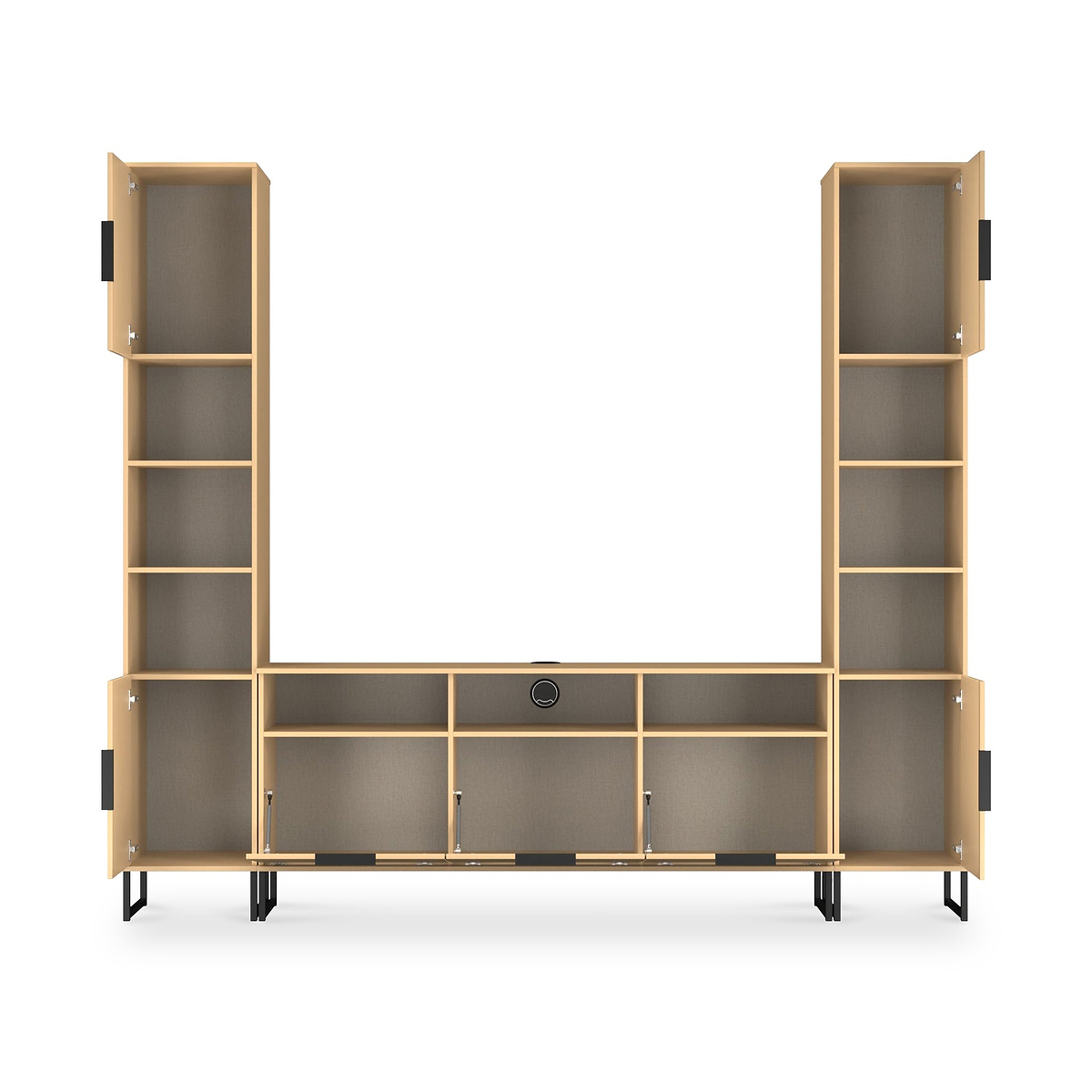 Ashbourne Multi Media Wall Unit Yellow Matt from Roseland Furniture