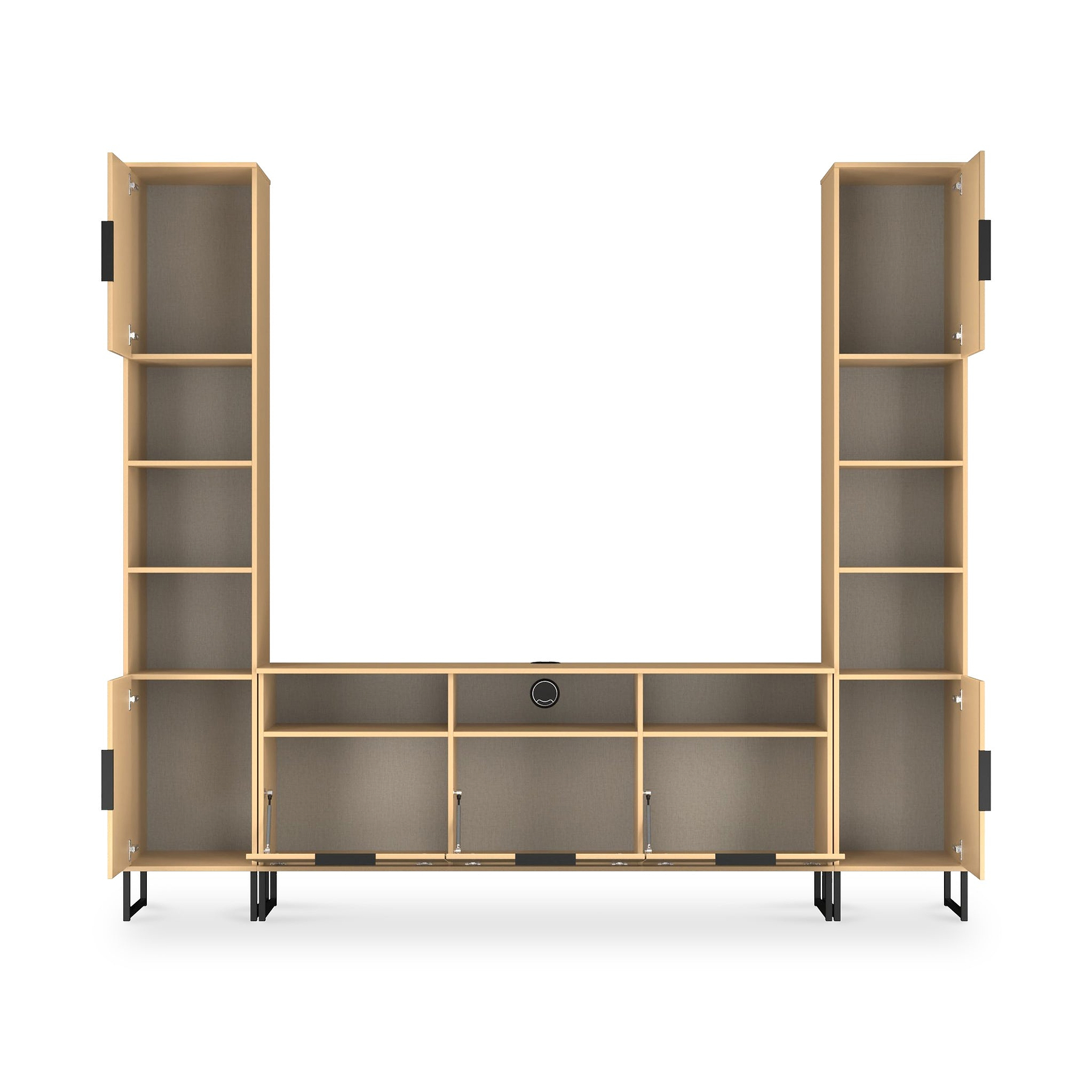 Ashbourne Multi Media Wall Unit Yellow Matt from Roseland Furniture