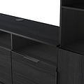 Ashbourne Multi Media Wall Unit with Overhead Storage Black Ash from Roseland Furniture