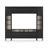 Ashbourne Multi Media Wall Unit with Overhead Storage Black Ash from Roseland Furniture