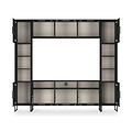 Ashbourne Multi Media Wall Unit with Overhead Storage Black Ash from Roseland Furniture