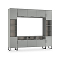 Ashbourne Multi Media Wall Unit with Overhead Storage Dusk Grey from Roseland Furniture