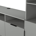 Ashbourne Multi Media Wall Unit with Overhead Storage Dusk Grey from Roseland Furniture