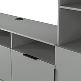 Ashbourne Multi Media Wall Unit with Overhead Storage Dusk Grey from Roseland Furniture