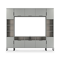 Ashbourne Multi Media Wall Unit with Overhead Storage Dusk Grey from Roseland Furniture