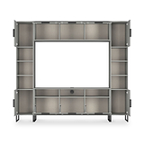 Ashbourne Multi Media Wall Unit with Overhead Storage Dusk Grey from Roseland Furniture