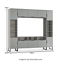 Ashbourne Multi Media Wall Unit with Overhead Storage Dusk Grey from Roseland Furniture