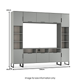 Ashbourne Multi Media Wall Unit with Overhead Storage Dusk Grey from Roseland Furniture
