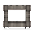 Ashbourne Multi Media Wall Unit with Overhead Storage Grey Oak from Roseland Furniture