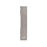 Ashbourne Multi Media Wall Unit with Overhead Storage Grey Oak from Roseland Furniture