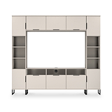 Ashbourne Multi Media Wall Unit with Overhead Storage Cashmere Matt from Roseland Furniture