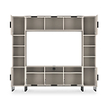 Ashbourne Multi Media Wall Unit with Overhead Storage Cashmere Matt from Roseland Furniture