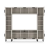 Ashbourne Multi Media Wall Unit with Overhead Storage Cashmere Matt from Roseland Furniture