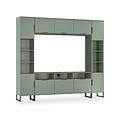Ashbourne Multi Media Wall Unit with Overhead Storage Reed Green from Roseland Furniture