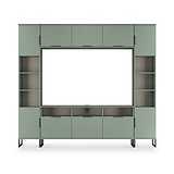 Ashbourne Multi Media Wall Unit with Overhead Storage Reed Green from Roseland Furniture
