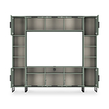 Ashbourne Multi Media Wall Unit with Overhead Storage Reed Green from Roseland Furniture