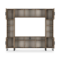 Ashbourne Multi Media Wall Unit with Overhead Storage Vintage Oak from Roseland Furniture