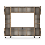 Ashbourne Multi Media Wall Unit with Overhead Storage Vintage Oak from Roseland Furniture