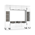 Ashbourne Multi Media Wall Unit with Overhead Storage White Matt from Roseland Furniture
