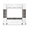 Ashbourne Multi Media Wall Unit with Overhead Storage White Matt from Roseland Furniture