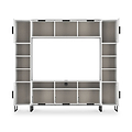 Ashbourne Multi Media Wall Unit with Overhead Storage White Matt from Roseland Furniture