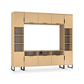 Ashbourne Multi Media Wall Unit with Overhead Storage Yellow Matt from Roseland Furniture