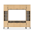 Ashbourne Multi Media Wall Unit with Overhead Storage Yellow Matt from Roseland Furniture