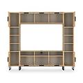 Ashbourne Multi Media Wall Unit with Overhead Storage Yellow Matt from Roseland Furniture