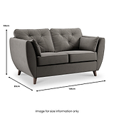 Edison 2 Seater Sofa Dark Feet Asphalt Dims from Roseland Furniture