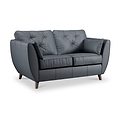 Edison Leather 2 Seater Sofa Dark Feet Navy from Roseland Furniture
