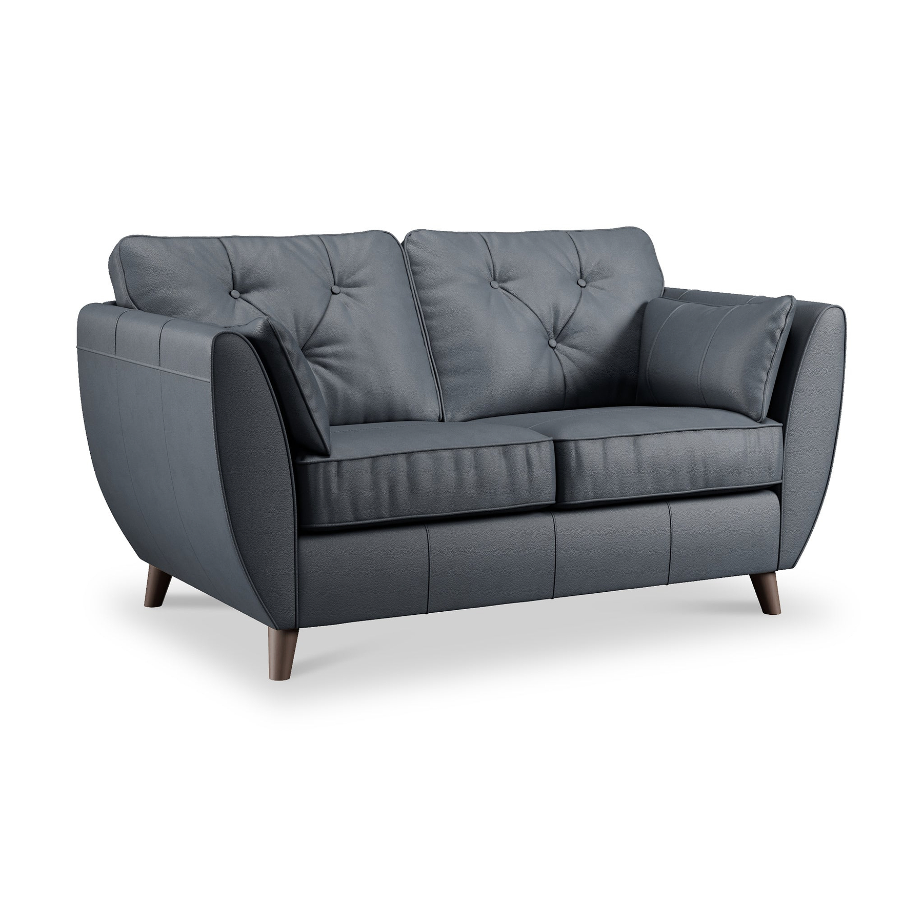 Edison Leather 2 Seater Sofa Dark Feet Navy from Roseland Furniture