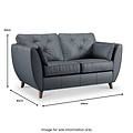 Edison Leather 2 Seater Sofa Dark Feet Navy from Roseland Furniture