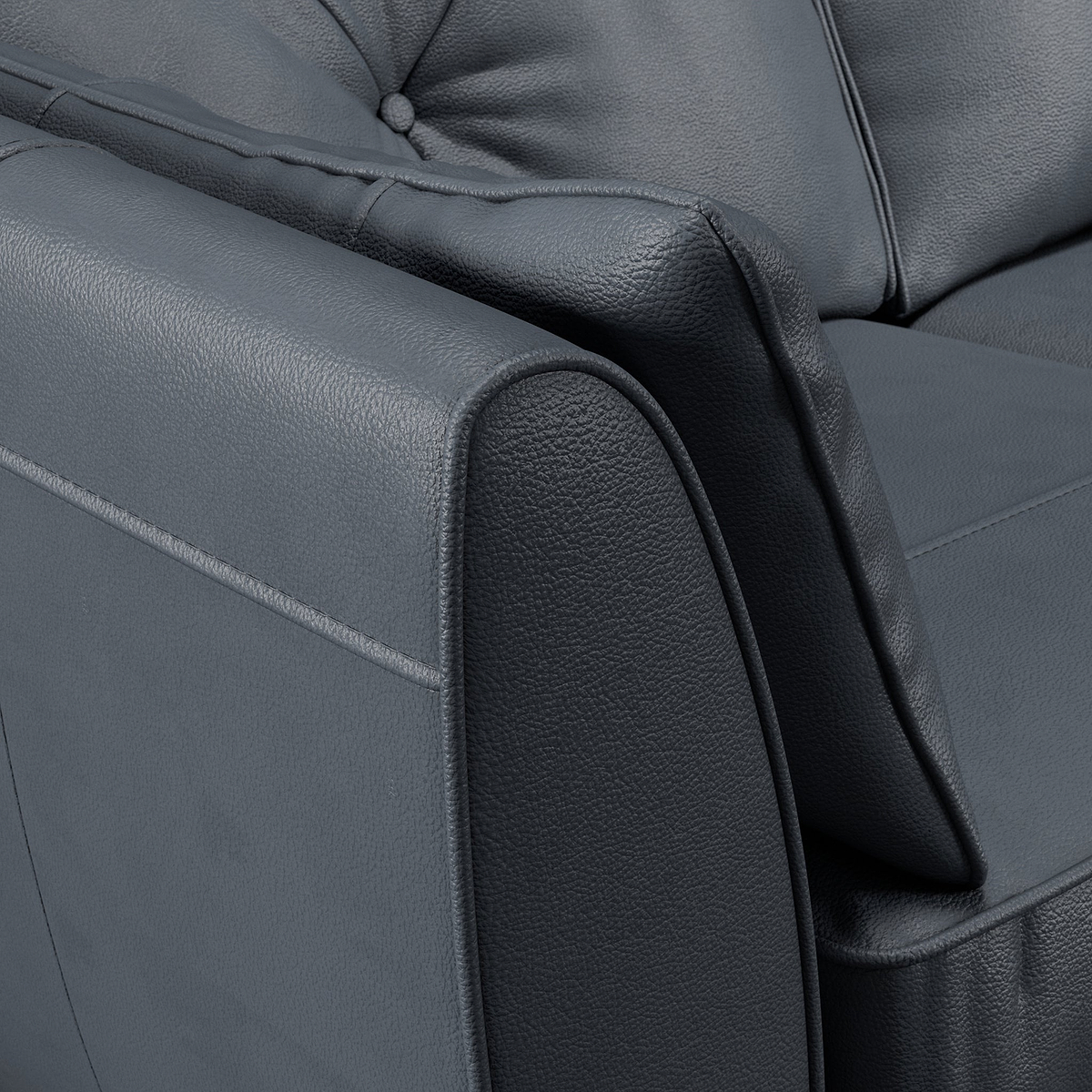 Edison Leather Sofa Navy Arm from Roseland Furniture
