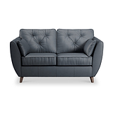 Edison Leather 2 Seater Sofa Dark Feet Navy from Roseland Furniture