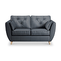 Edison Leather 2 Seater Sofa Light Feet Navy from Roseland Furniture