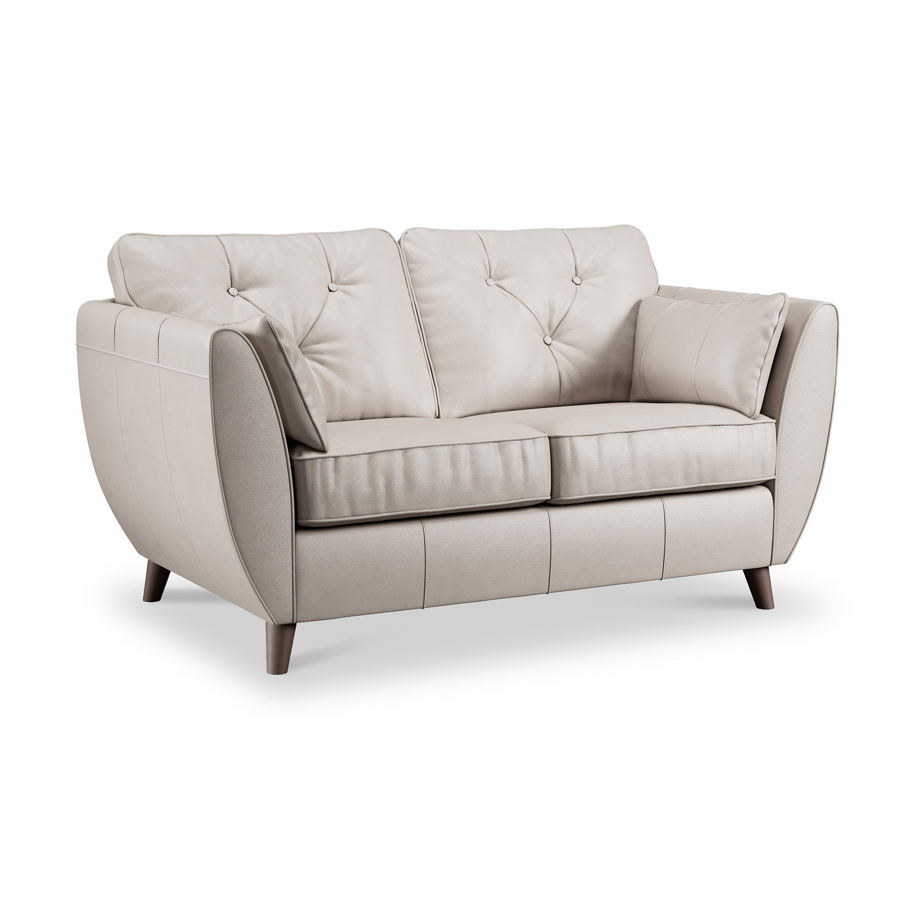 Edison Leather 2 Seater Sofa Dark Feet Cloud Grey Close1 from Roseland Furniture