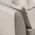 Edison Leather 2 Seater Sofa Dark Feet Cloud Grey Close1 from Roseland Furniture