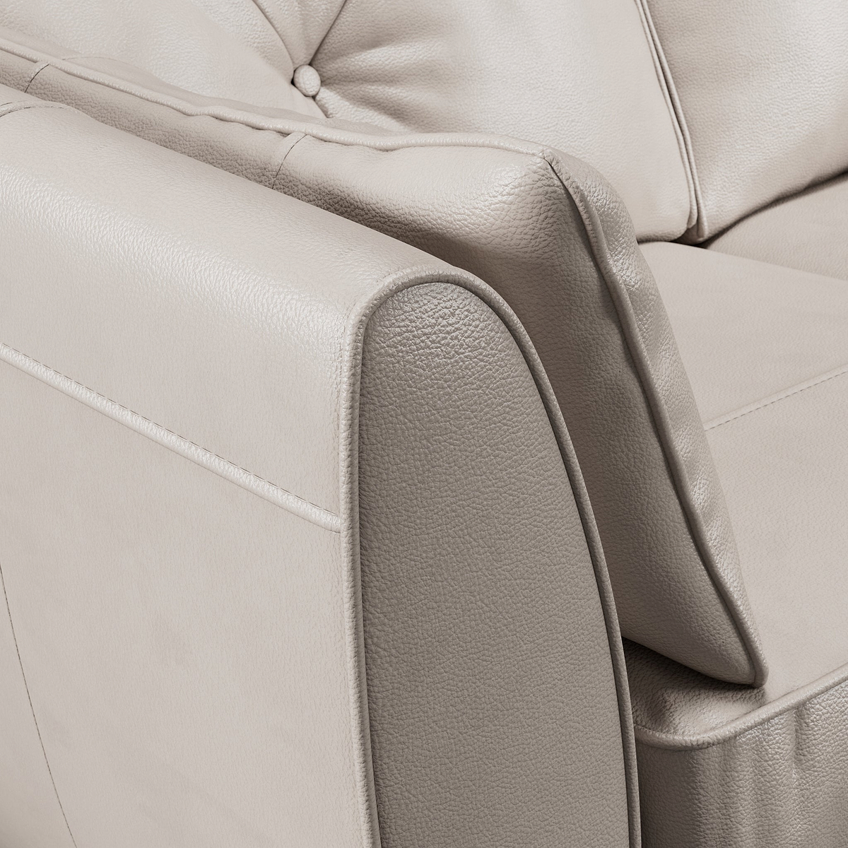 Edison Leather 2 Seater Sofa Dark Feet Cloud Grey Close1 from Roseland Furniture