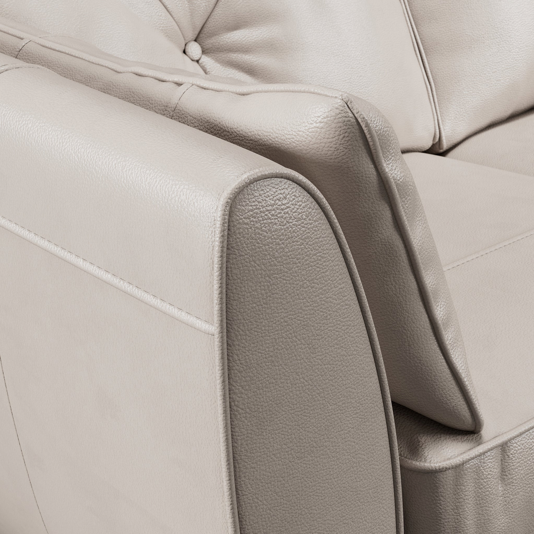 Edison Leather 2 Seater Sofa Dark Feet Cloud Grey Close1 from Roseland Furniture