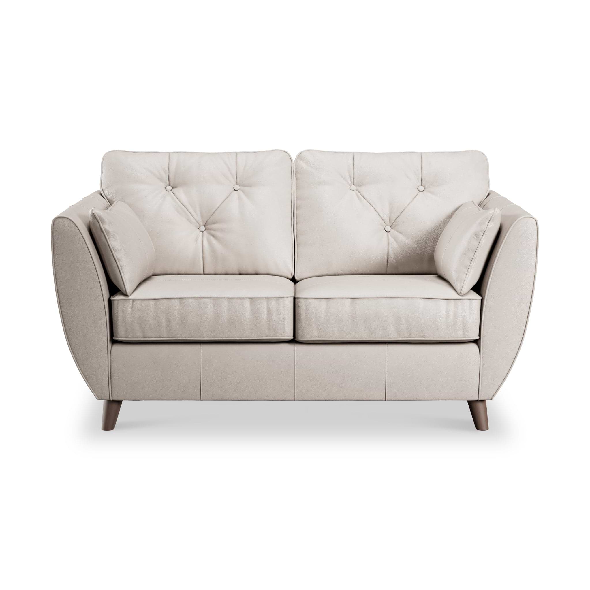 Edison Leather 2 Seater Sofa Dark Feet Cloud Grey Close1 from Roseland Furniture