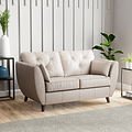 Edison Leather 2 Seater Sofa Dark Feet Cloud Grey Close1 from Roseland Furniture