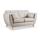 Edison Leather 2 Seater Sofa Light Feet Cloud Grey from Roseland Furniture