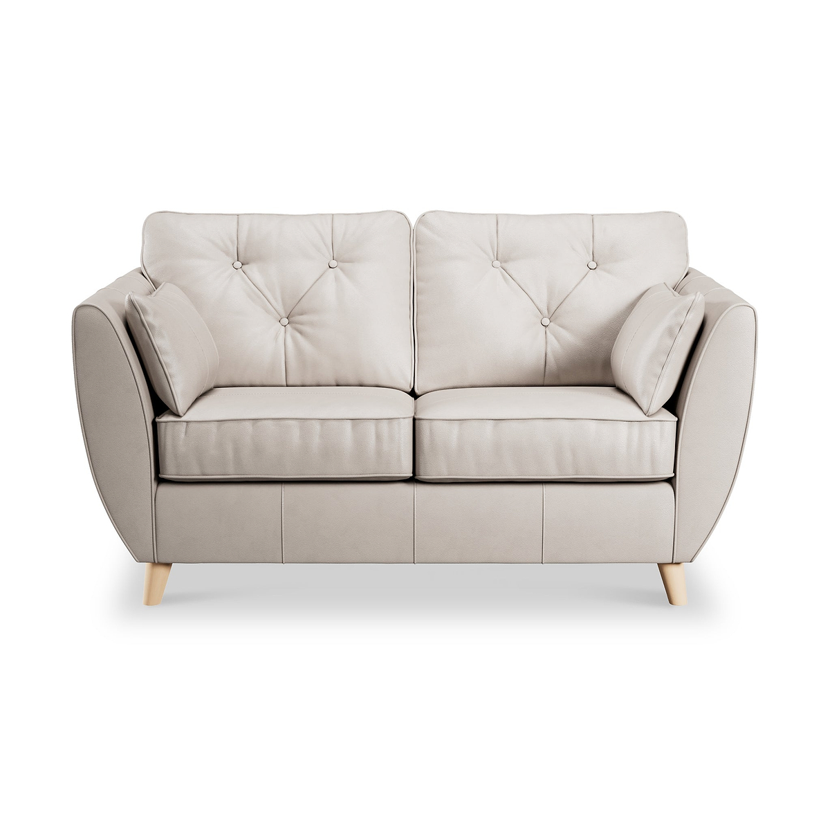 Edison Leather 2 Seater Sofa Light Feet Cloud Grey from Roseland Furniture