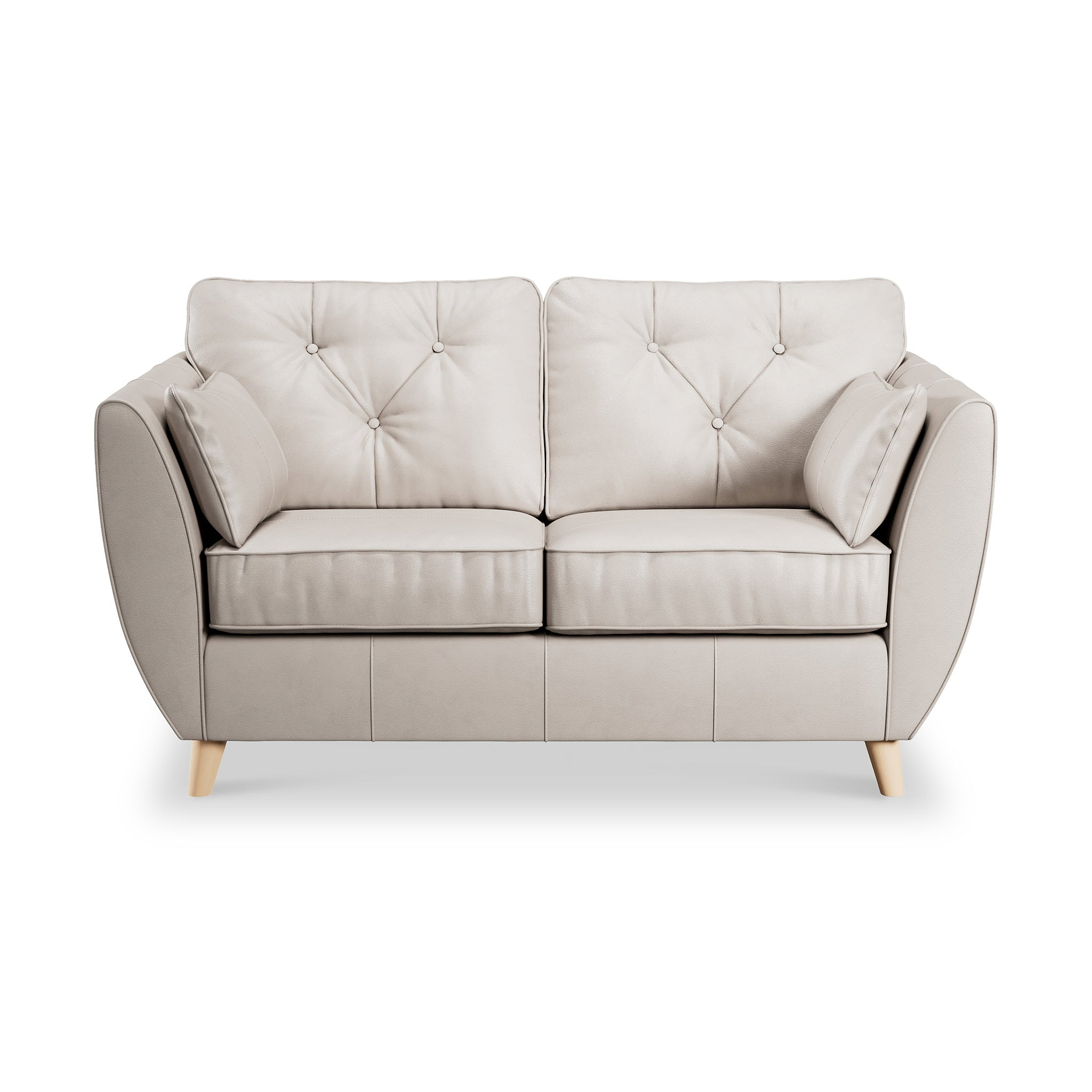 Edison Leather 2 Seater Sofa Light Feet Cloud Grey from Roseland Furniture